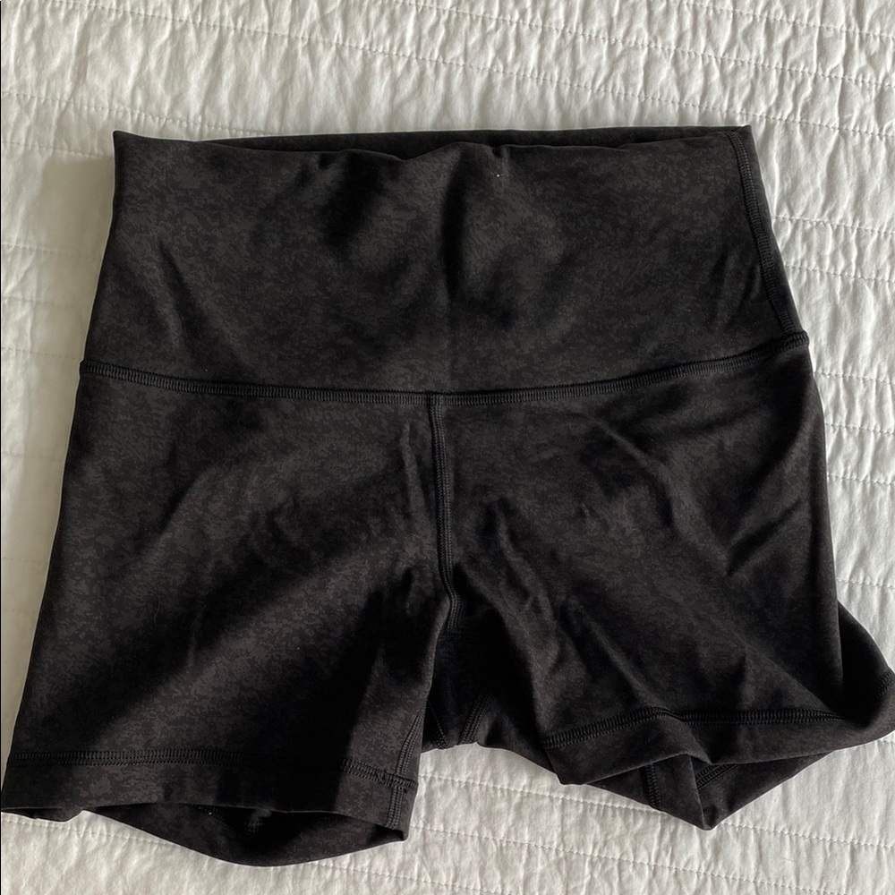 Lululemon Athletica Black Bike Shorts High-Rise Compression